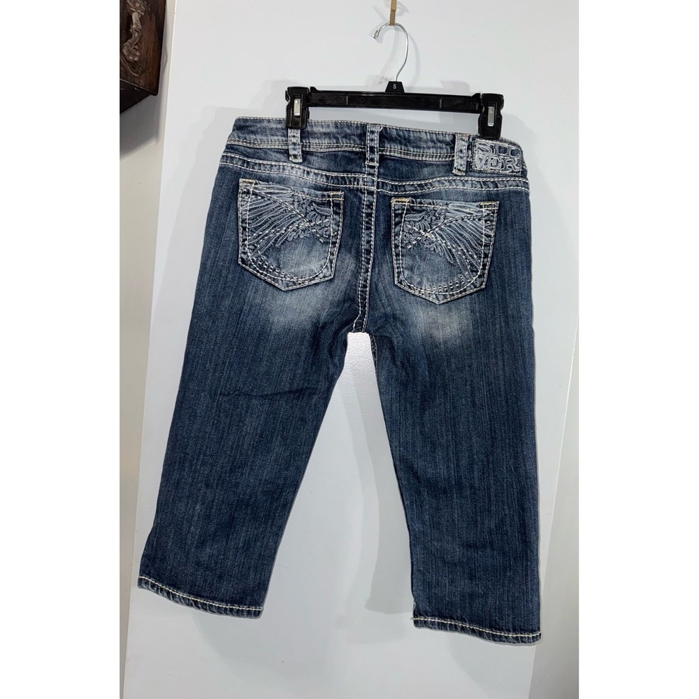 Silver jeans‎ low rise embellished wings capri jeans 32 (runs small in thighs) - Picture 4 of 12